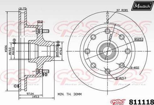 Maxtech 811118.0000 - Bremžu diski autodraugiem.lv