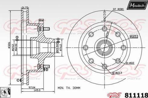 Maxtech 811118.0080 - Bremžu diski autodraugiem.lv