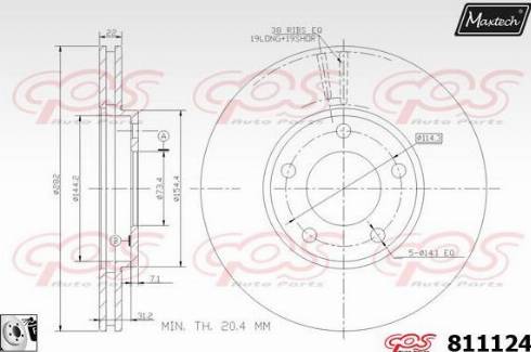 Maxtech 811124.0080 - Bremžu diski autodraugiem.lv