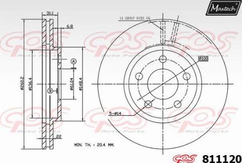 Maxtech 811120.0000 - Bremžu diski autodraugiem.lv