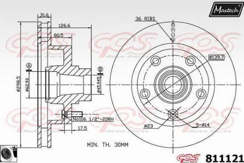 Maxtech 811121.0060 - Bremžu diski autodraugiem.lv