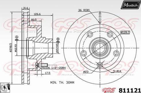 Maxtech 811121.0080 - Bremžu diski autodraugiem.lv