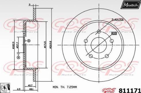 Maxtech 811171.0080 - Bremžu diski autodraugiem.lv