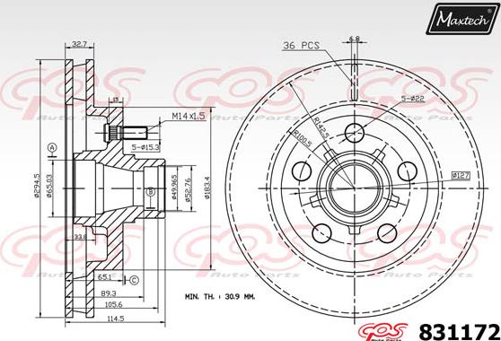 Maxtech 811240 - Bremžu diski autodraugiem.lv