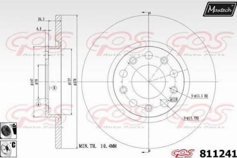 Maxtech 811241.6060 - Bremžu diski autodraugiem.lv