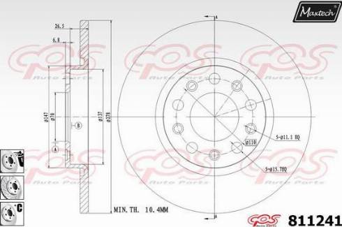 Maxtech 811241.6880 - Bremžu diski autodraugiem.lv