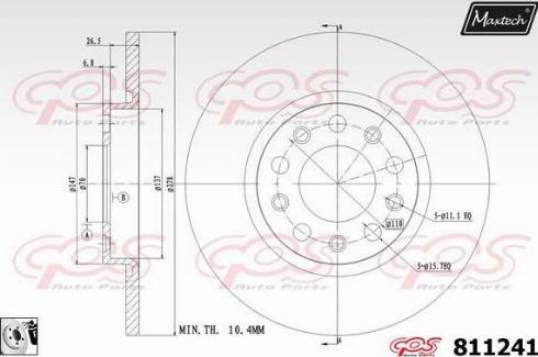 Maxtech 811241.0080 - Bremžu diski autodraugiem.lv