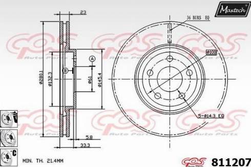 Maxtech 811207.6880 - Bremžu diski autodraugiem.lv