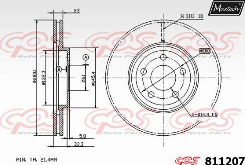 Maxtech 811207.0000 - Bremžu diski autodraugiem.lv