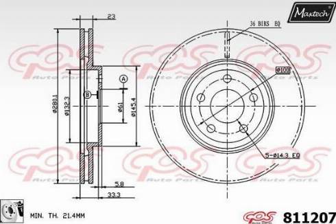 Maxtech 811207.0080 - Bremžu diski autodraugiem.lv