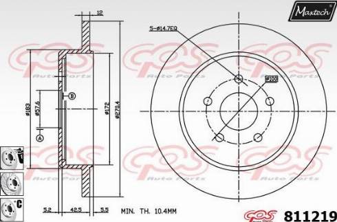 Maxtech 811219.6980 - Bremžu diski autodraugiem.lv