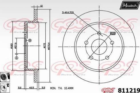 Maxtech 811219.6060 - Bremžu diski autodraugiem.lv