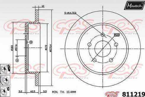 Maxtech 811219.6880 - Bremžu diski autodraugiem.lv