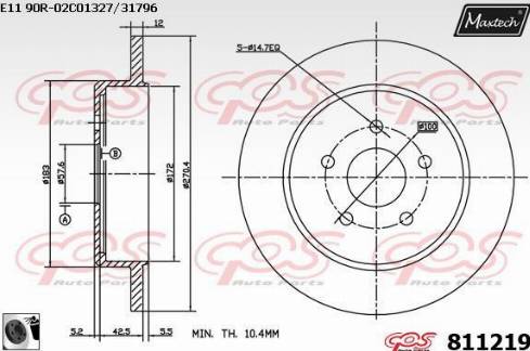 Maxtech 811219.0060 - Bremžu diski autodraugiem.lv