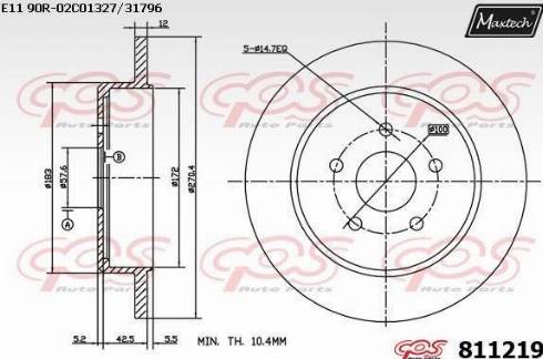 Maxtech 811219.0000 - Bremžu diski autodraugiem.lv