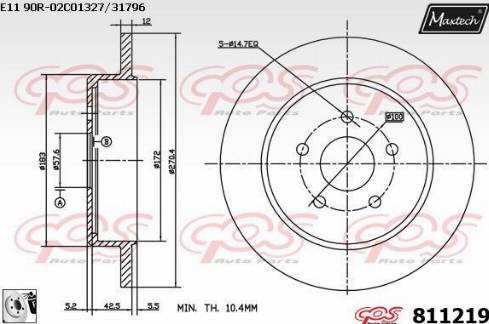 Maxtech 811219.0080 - Bremžu diski autodraugiem.lv