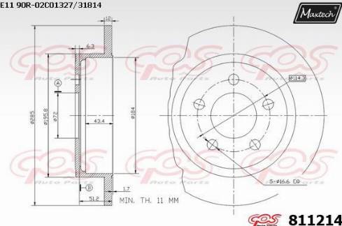 Maxtech 811214.0000 - Bremžu diski autodraugiem.lv