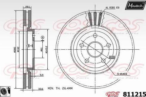 Maxtech 811215.0060 - Bremžu diski autodraugiem.lv