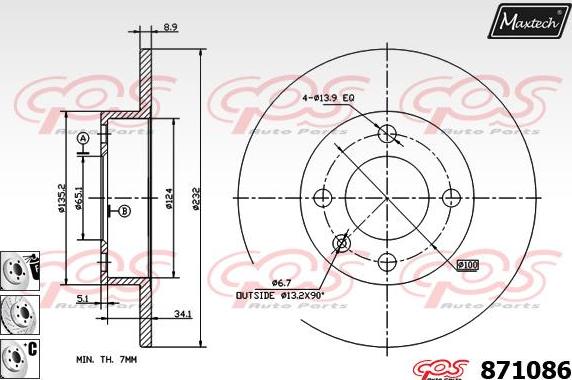 Maxtech 811218 - Bremžu diski autodraugiem.lv