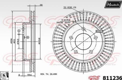 Maxtech 811236.0080 - Bremžu diski autodraugiem.lv