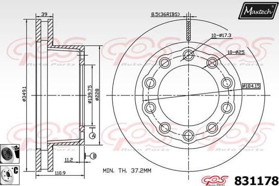 Maxtech 811231 - Bremžu diski autodraugiem.lv