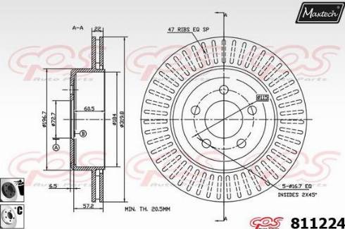 Maxtech 811224.6060 - Bremžu diski autodraugiem.lv