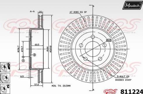 Maxtech 811224.6880 - Bremžu diski autodraugiem.lv