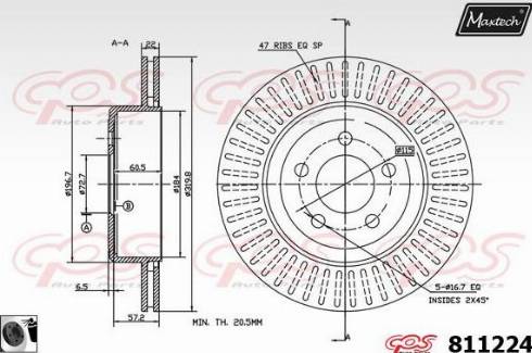 Maxtech 811224.0060 - Bremžu diski autodraugiem.lv