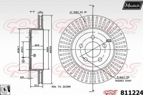 Maxtech 811224.0080 - Bremžu diski autodraugiem.lv