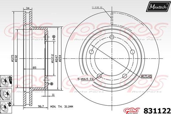 Maxtech 811220 - Bremžu diski autodraugiem.lv