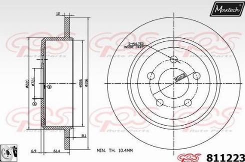 Maxtech 811223.0080 - Bremžu diski autodraugiem.lv