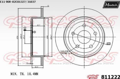 Maxtech 811222.0000 - Bremžu diski autodraugiem.lv