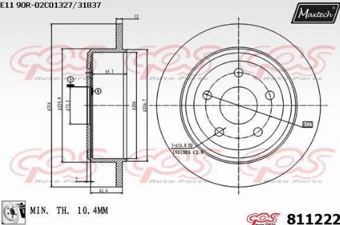 Maxtech 811222.0080 - Bremžu diski autodraugiem.lv