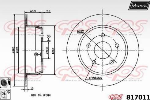 Maxtech 817011.6060 - Bremžu diski autodraugiem.lv