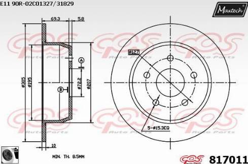 Maxtech 817011.0060 - Bremžu diski autodraugiem.lv