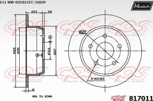 Maxtech 817011.0000 - Bremžu diski autodraugiem.lv