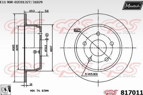 Maxtech 817011.0080 - Bremžu diski autodraugiem.lv