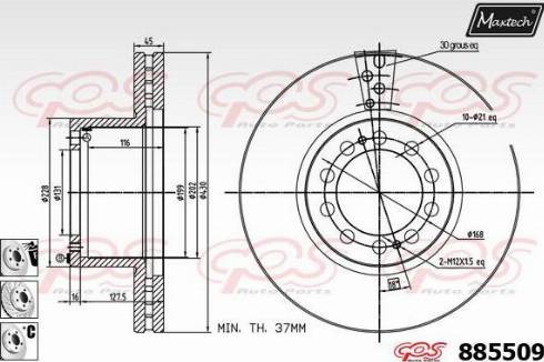 Maxtech 885509.6980 - Bremžu diski autodraugiem.lv