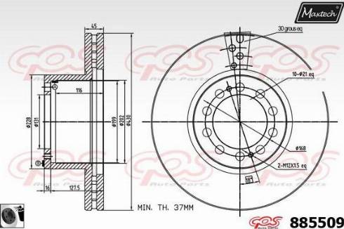 Maxtech 885509.0060 - Bremžu diski autodraugiem.lv