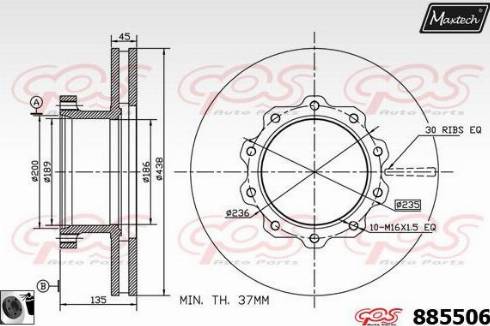 Maxtech 885506.0060 - Bremžu diski autodraugiem.lv