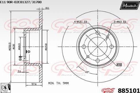 Maxtech 885101.0080 - Bremžu diski autodraugiem.lv