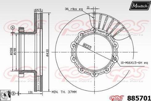 Maxtech 885701.0080 - Bremžu diski autodraugiem.lv