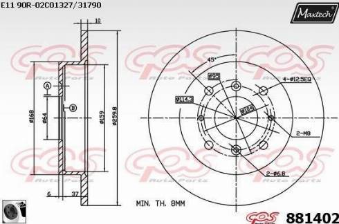 Maxtech 881402.0060 - Bremžu diski autodraugiem.lv