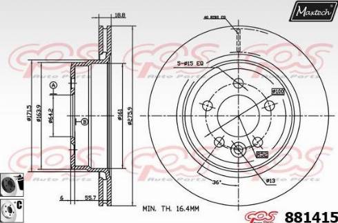 Maxtech 881415.6060 - Bremžu diski autodraugiem.lv