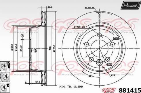 Maxtech 881415.6880 - Bremžu diski autodraugiem.lv