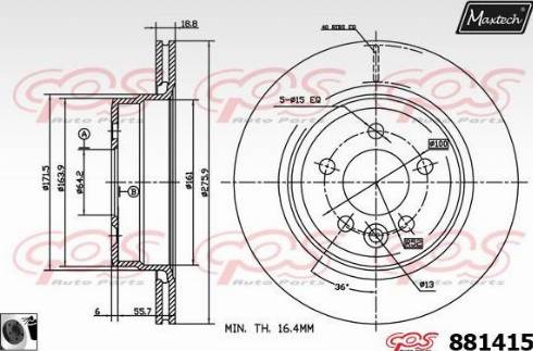 Maxtech 881415.0060 - Bremžu diski autodraugiem.lv