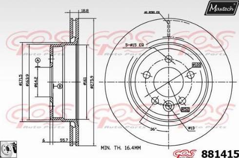 Maxtech 881415.0080 - Bremžu diski autodraugiem.lv