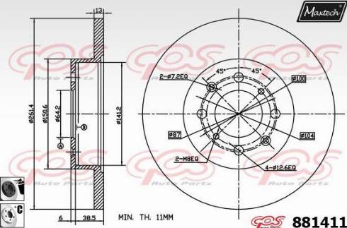 Maxtech 881411.6060 - Bremžu diski autodraugiem.lv