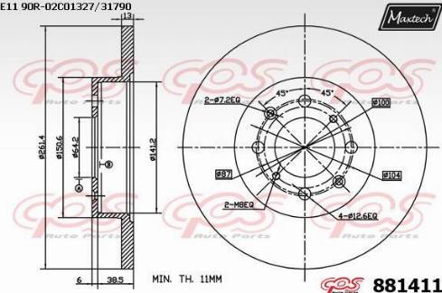 Maxtech 881411.0000 - Bremžu diski autodraugiem.lv