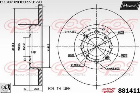 Maxtech 881411.0080 - Bremžu diski autodraugiem.lv